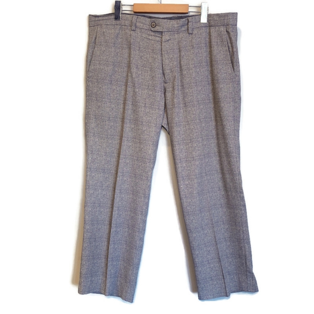 TOMMY BAHAMA Silk Blend Trousers Pants Slacks Brown Straight Leg Hemmed